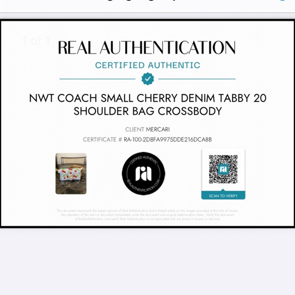 NWT Coach SMALL Cherry Denim Tabby 20 Shoulder Bag Crossbody - Picture 16 of 16